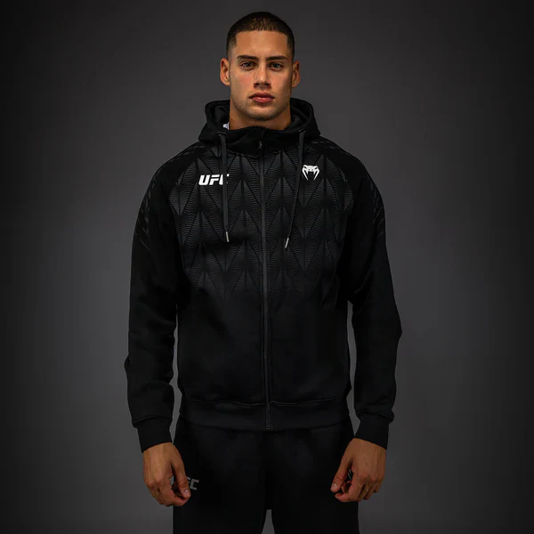 Men’s UFC Zenith by Venum Replica Black Zip Hoodie Personalized