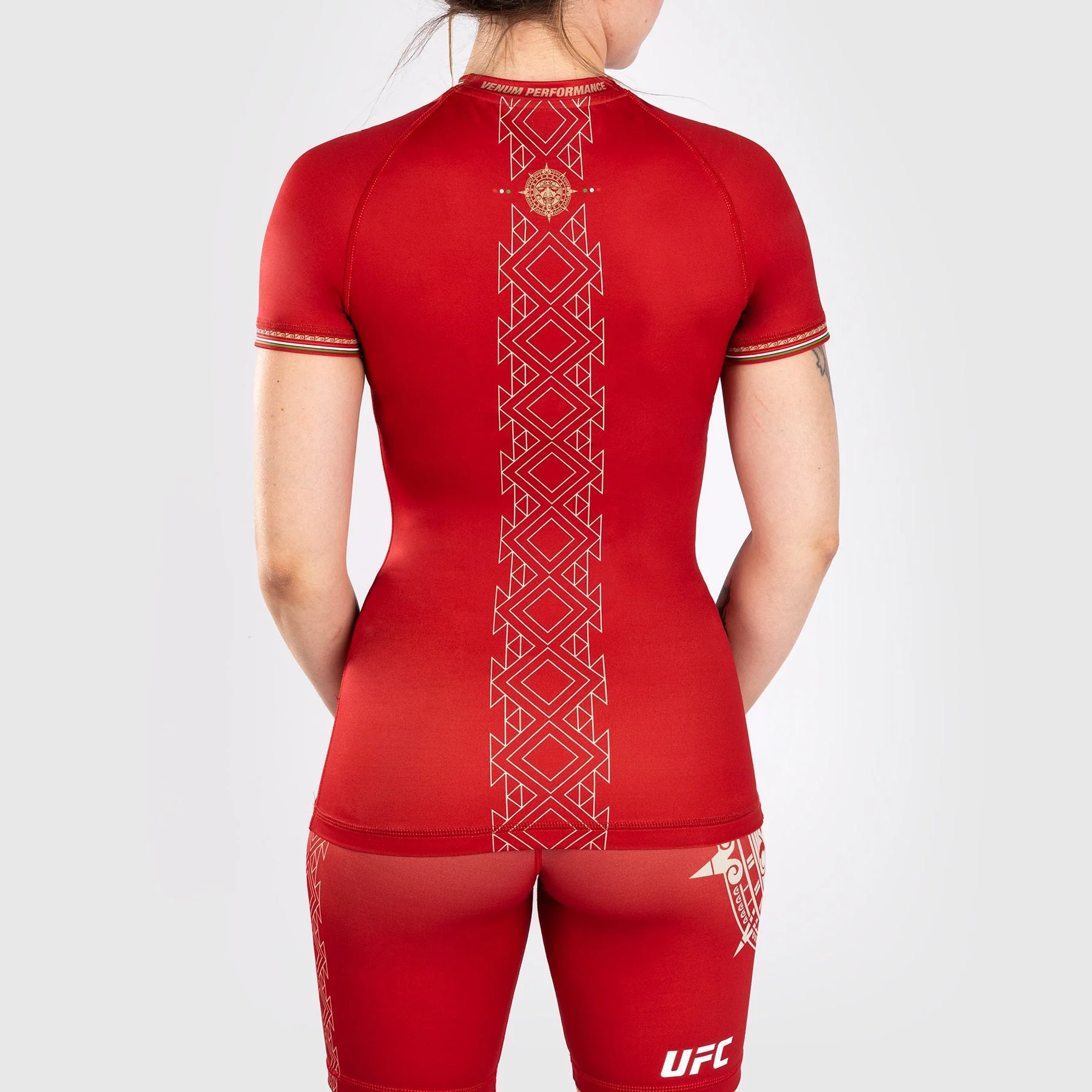 Noche UFC By Venum Authentic Fight Night Women’s Performance Short Sleeve Rashguard - Red - Image 2