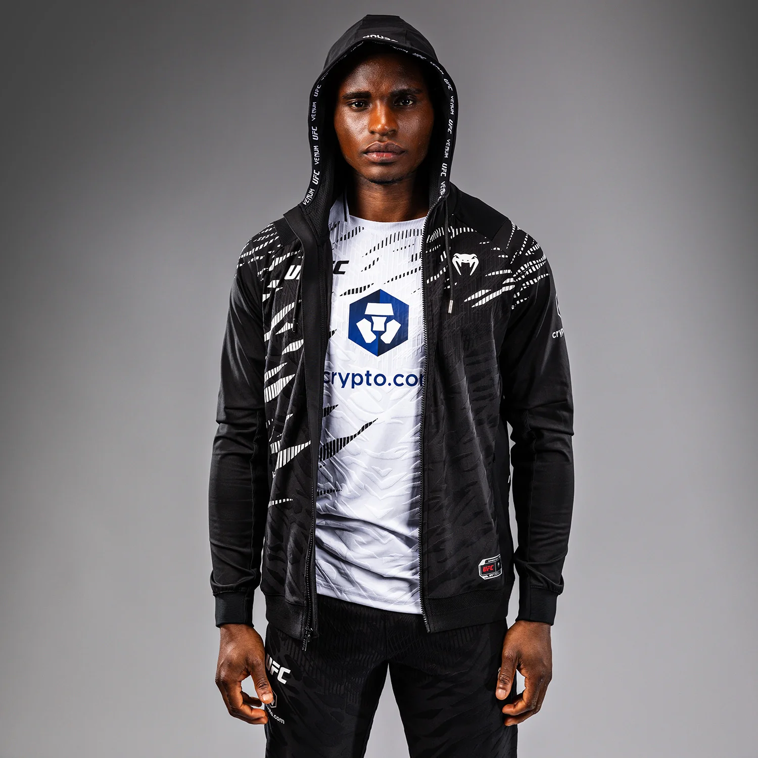 UFC Fusion by Venum Authentic Fight Night Men’s Walkout Hoodie - Black - Image 5
