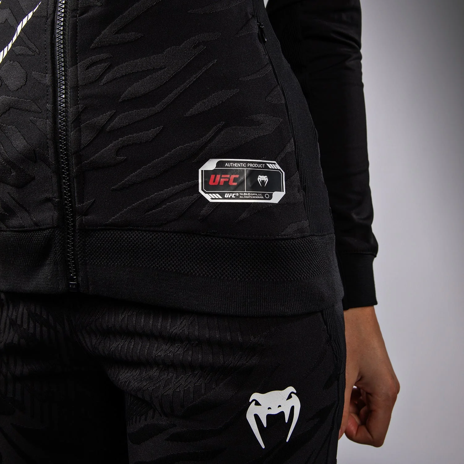 UFC Fusion by Venum Authentic Fight Night Women’s Walkout Hoodie - Black - Image 7