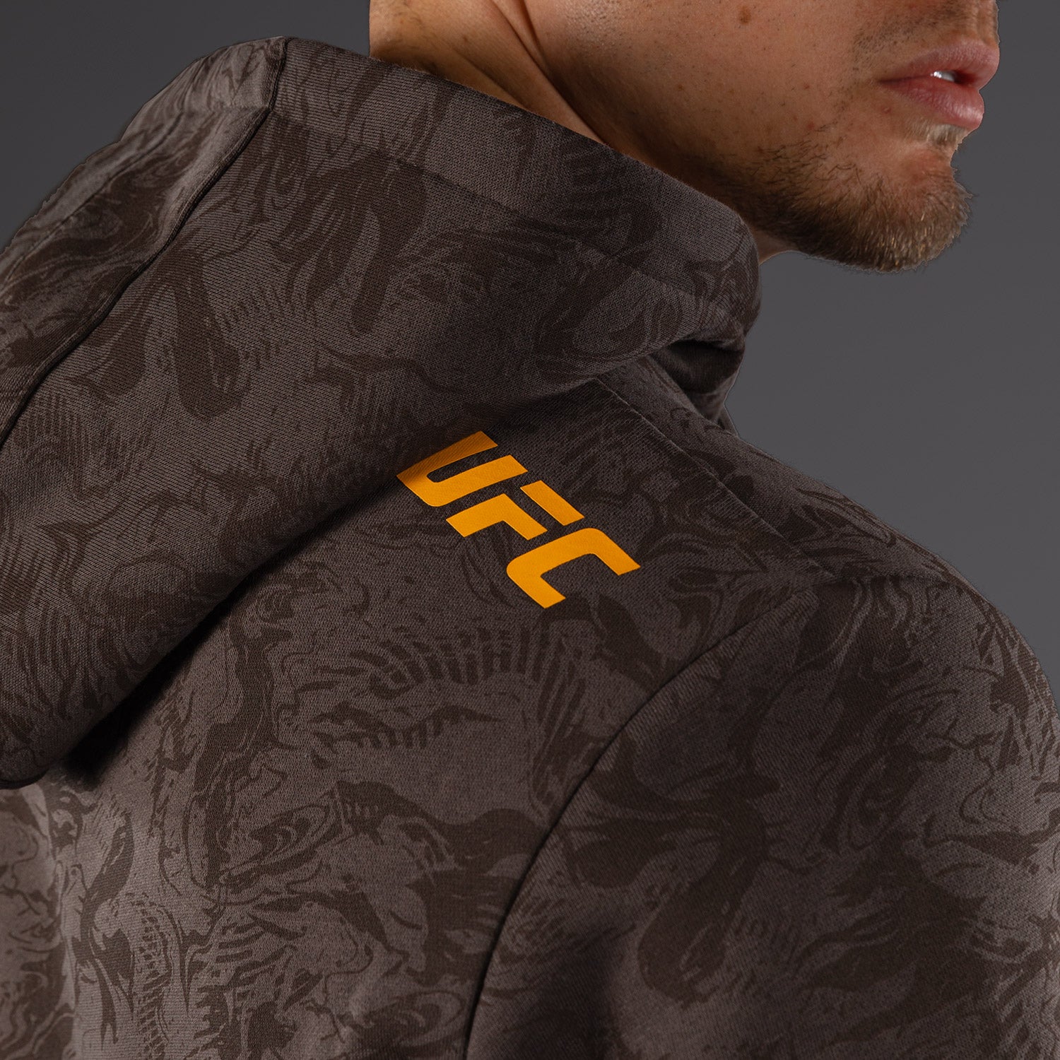 UFC Fusion by Venum Fight Week Men’s Pullover Hoodie - Earthen Brown - Image 7