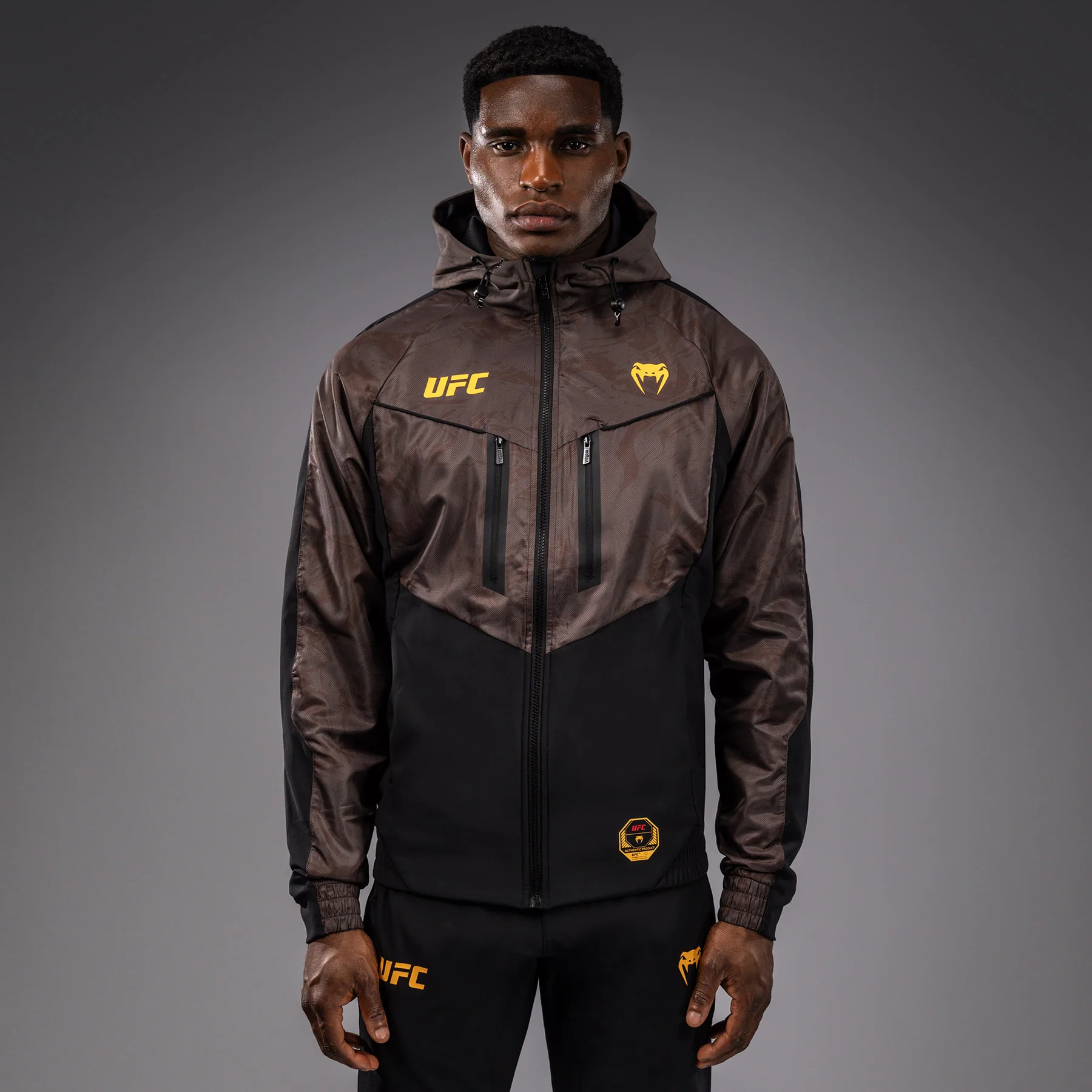 UFC Fusion by Venum Fight Week Men’s Zip Hoodie - Earthen Brown - Image 5