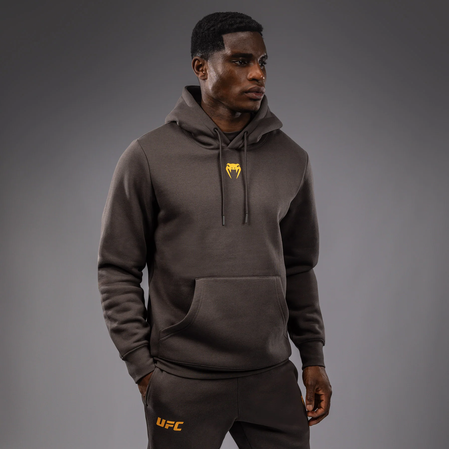 UFC Fusion by Venum Fight Week Men’s Pullover Hoodie - Solid Earthen Brown - Image 7