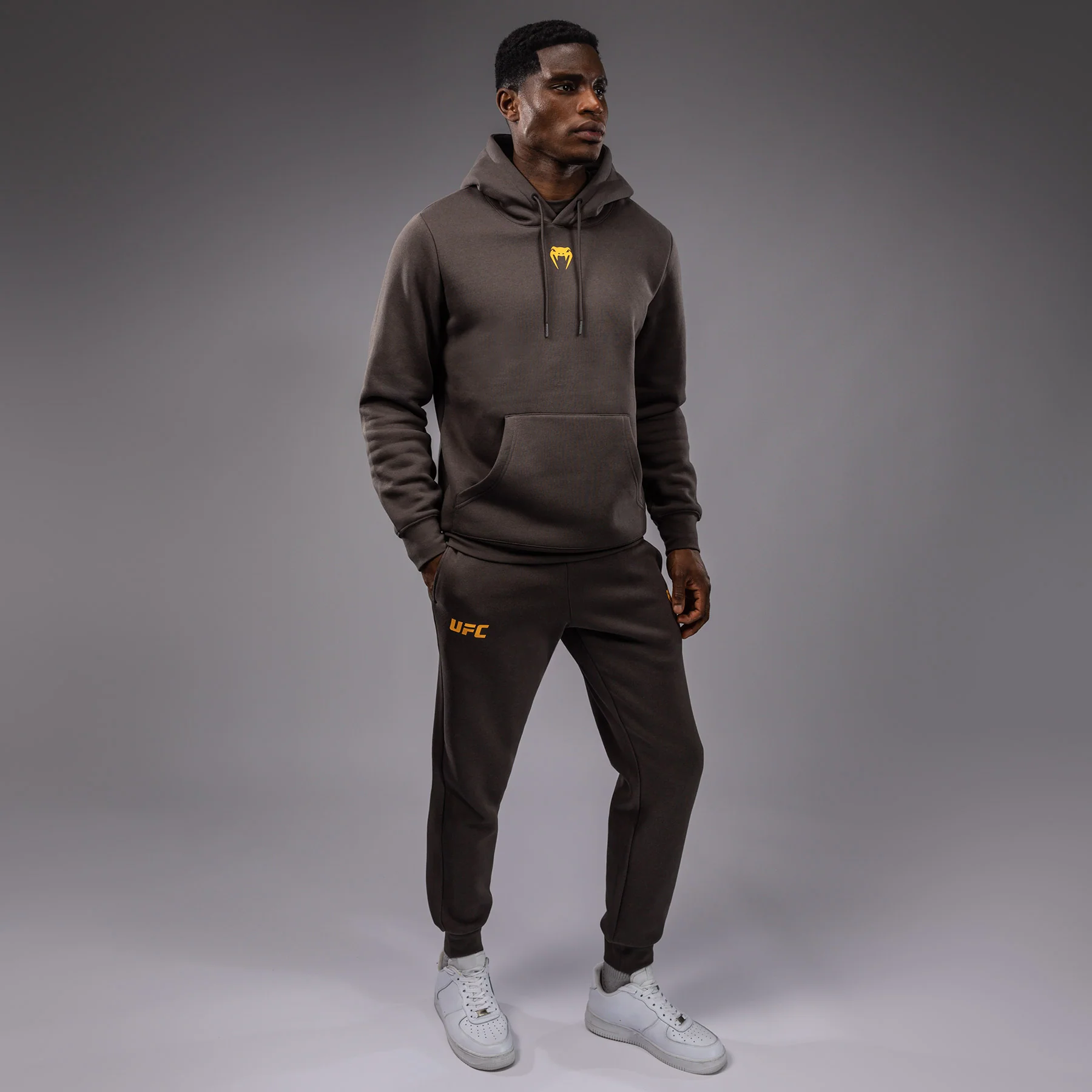 UFC Fusion by Venum Fight Week Men’s Pullover Hoodie - Solid Earthen Brown - Image 8