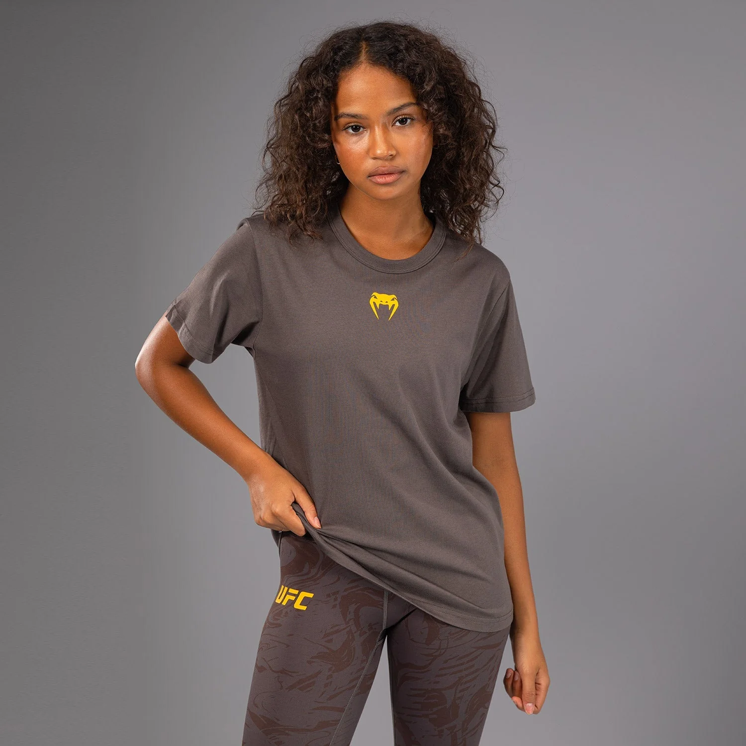 UFC Fusion by Venum Fight Week Women’s Short Sleeve Cotton T-Shirt - Solid Earthen Brown