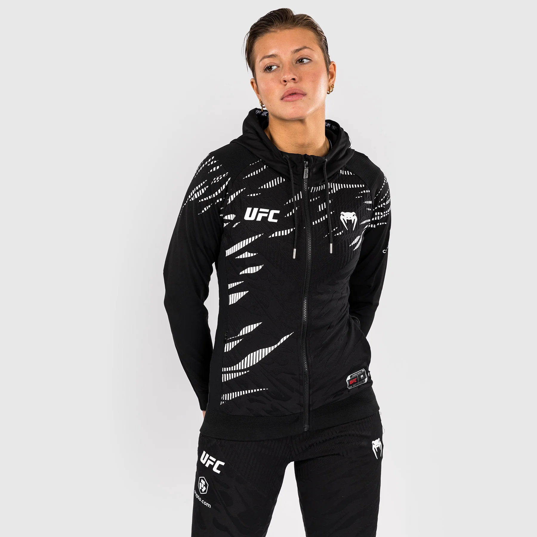 UFC Fusion by Venum Personalized Authentic Fight Night Women's Hoodies - Black - Image 2