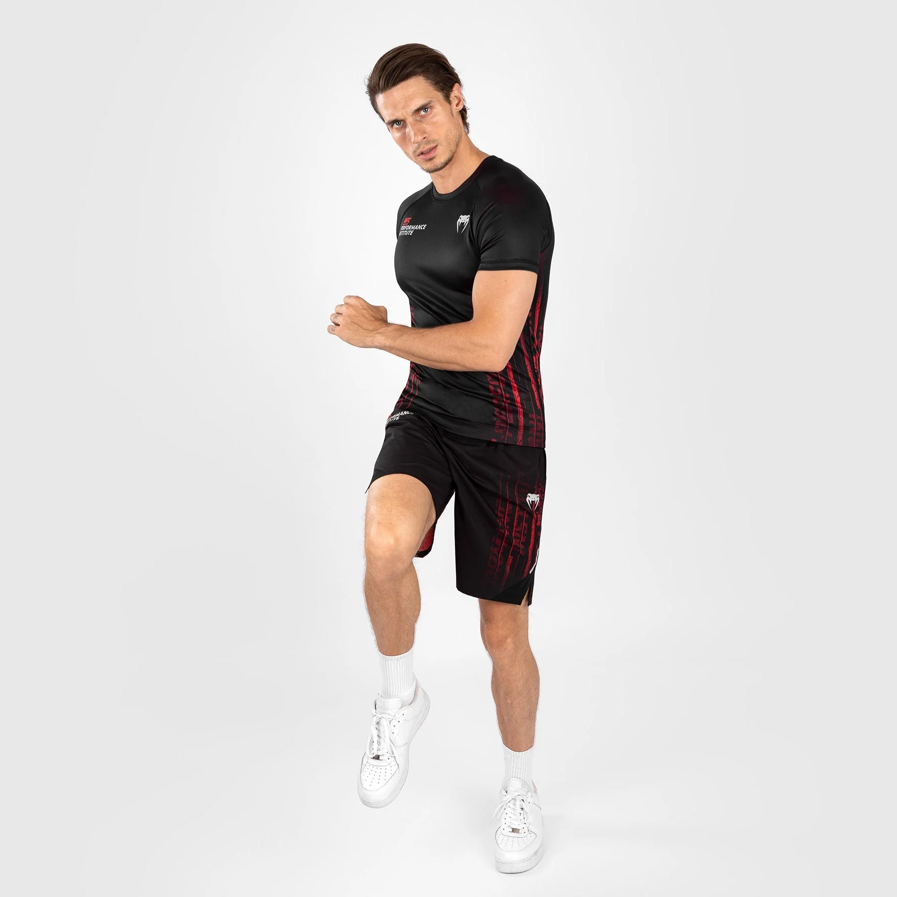 UFC Venum Performance Institute 2.0 Men’s Short-Sleeve Rashguard - Black/Red - Image 5