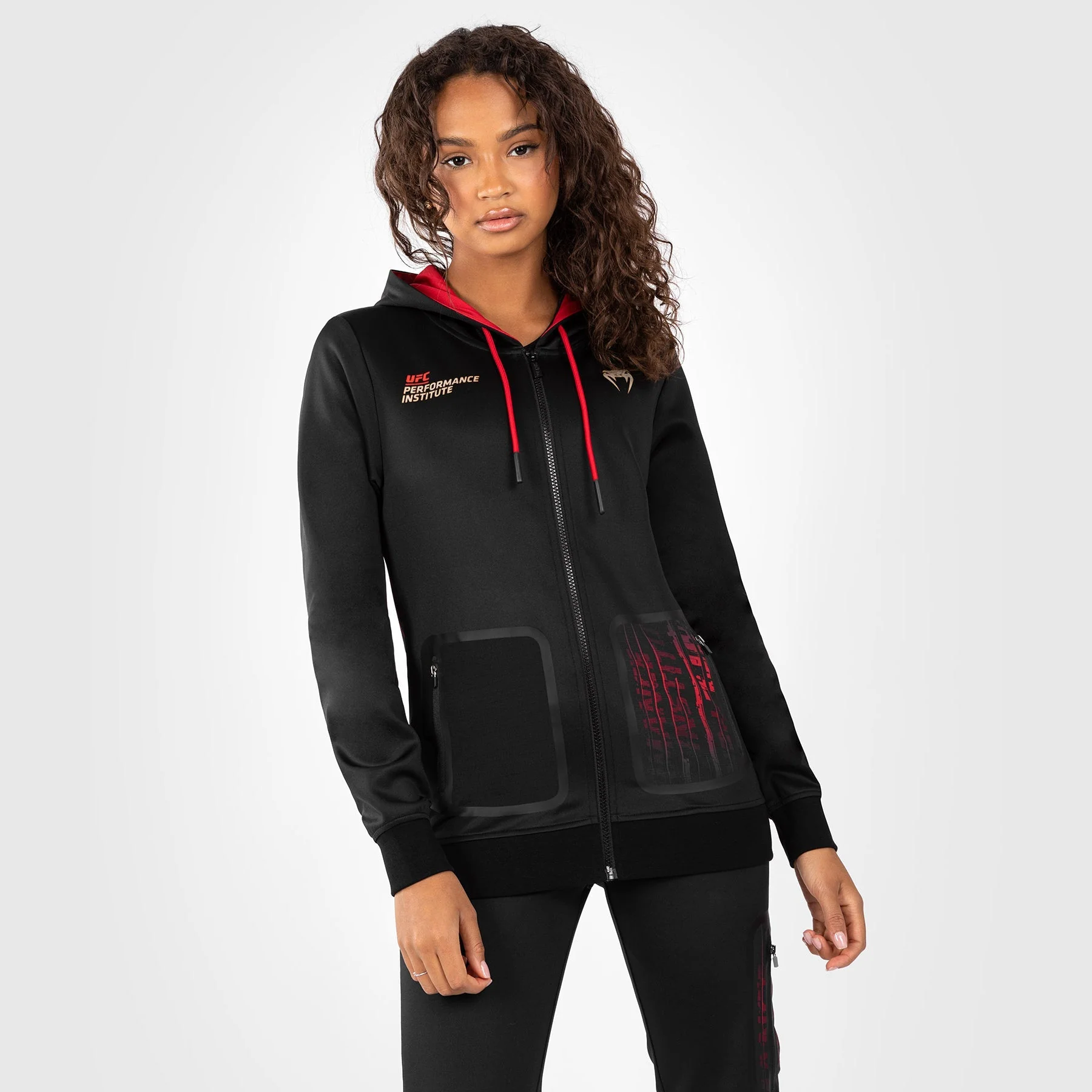 UFC Venum Performance Institute 2.0 Women’s Zip Hoodie - Black/Red - Image 9