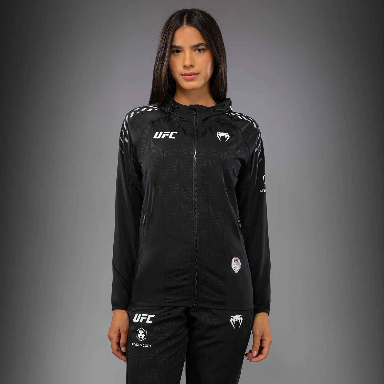 Women's UFC Zenith by Venum Black Authentic Fight Night Walkout Hoodie