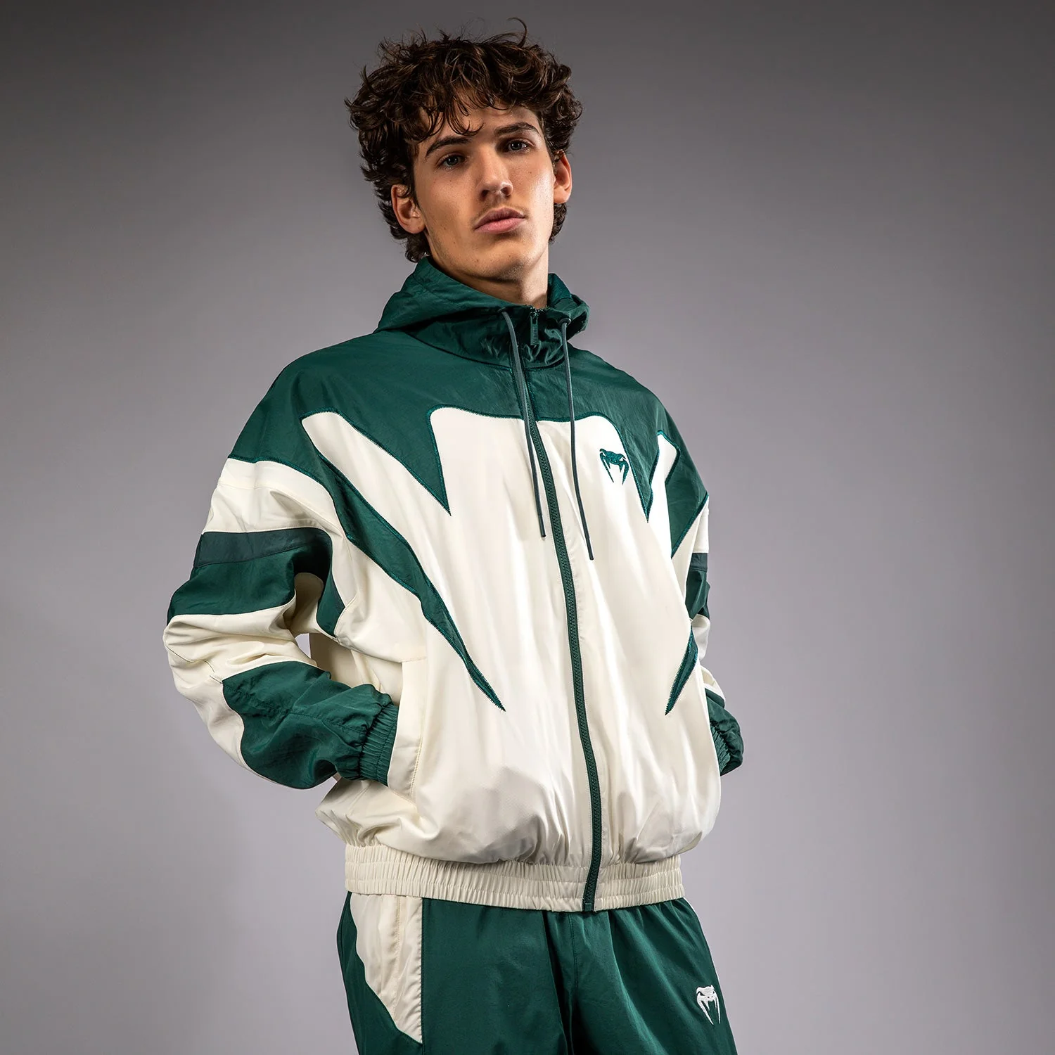 Venum Attack 90 Tracksuit Jacket - Forest Green/Ice - Image 4
