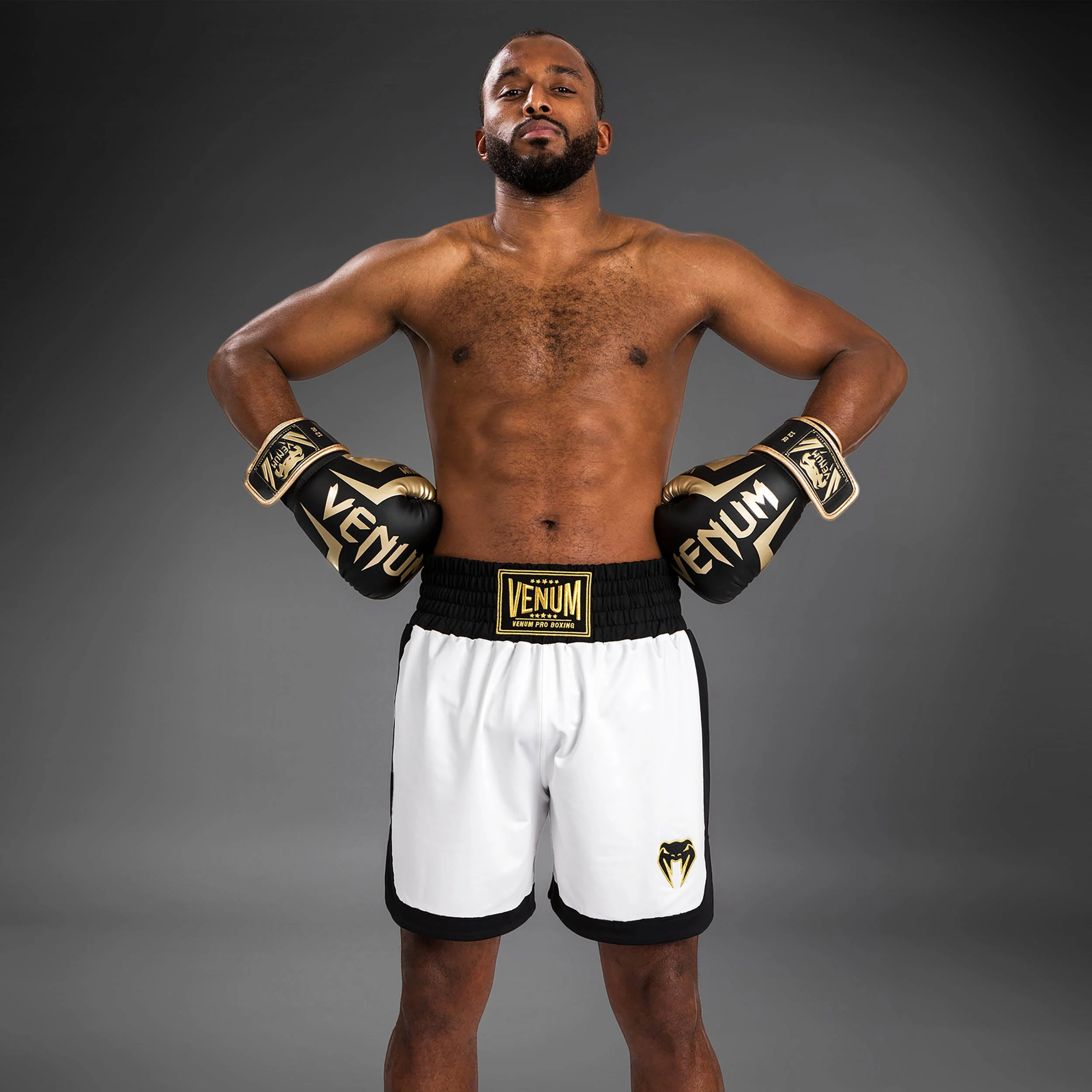 Venum Classic Boxing Shorts - White/Black - Image 2