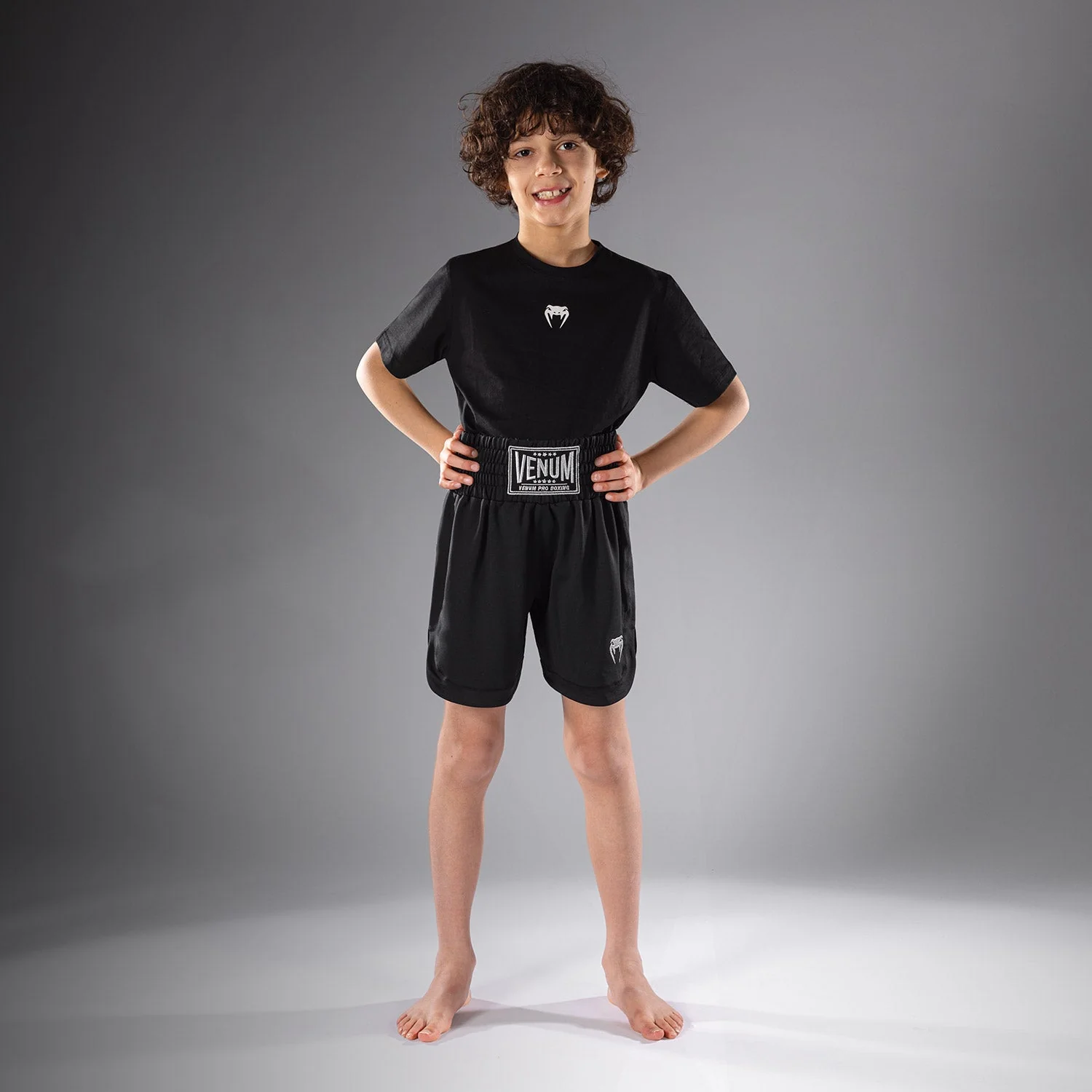 Venum Classic Kids Boxing Shorts - Black - Image 3