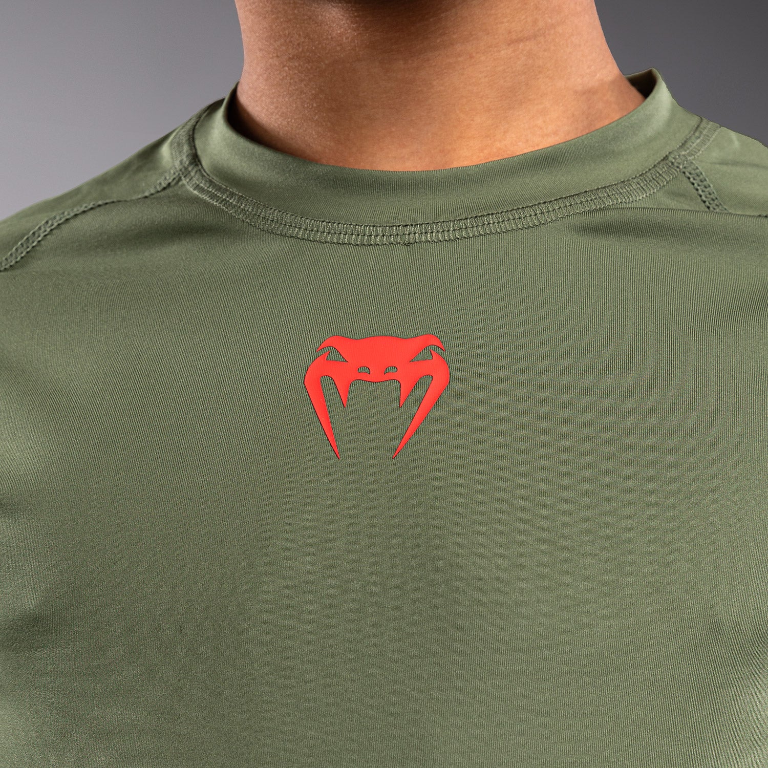 Venum Contender Kids Rashguards Long Sleeves - Army Green/Orange - Image 5