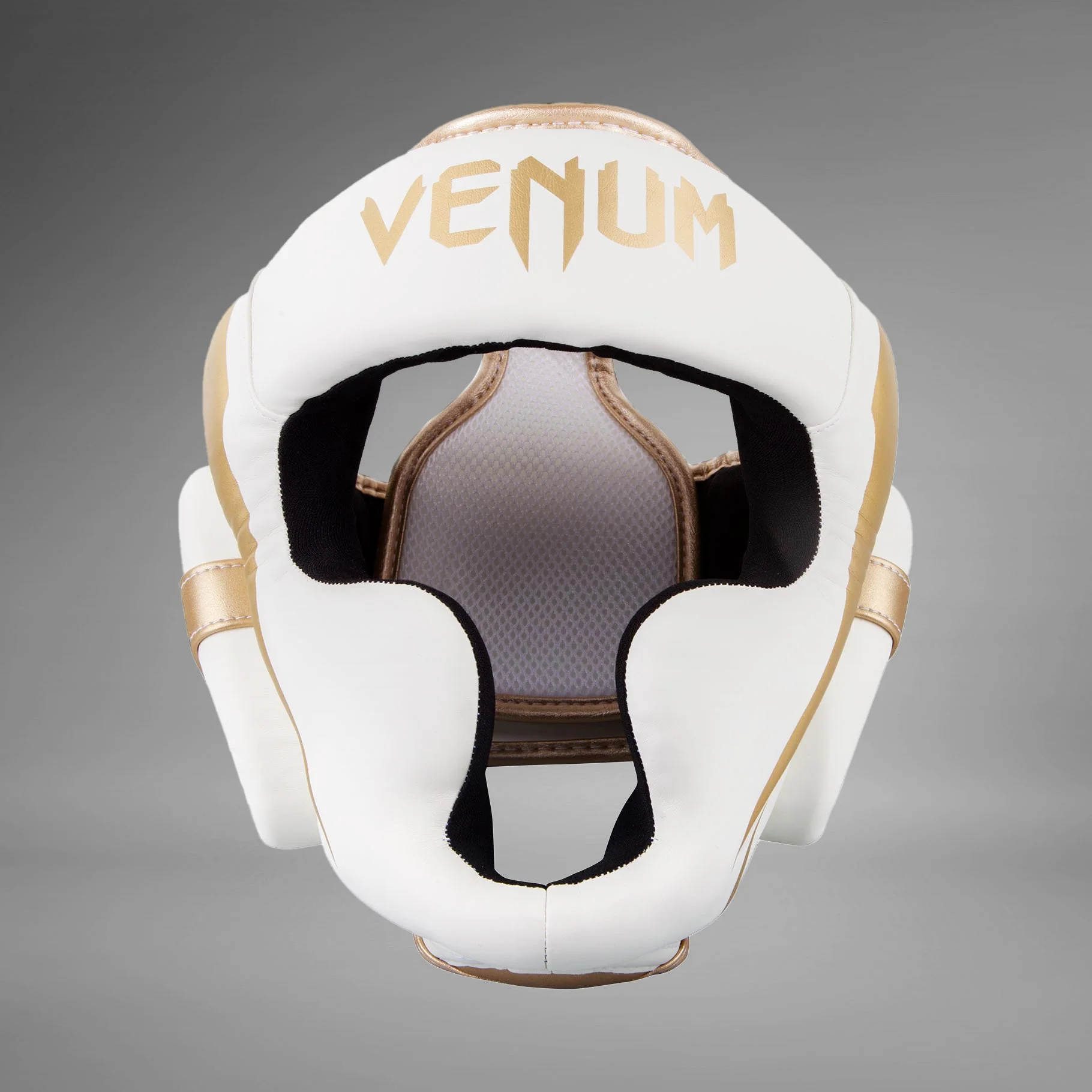 Venum Elite Headgear-White/Gold - Image 2