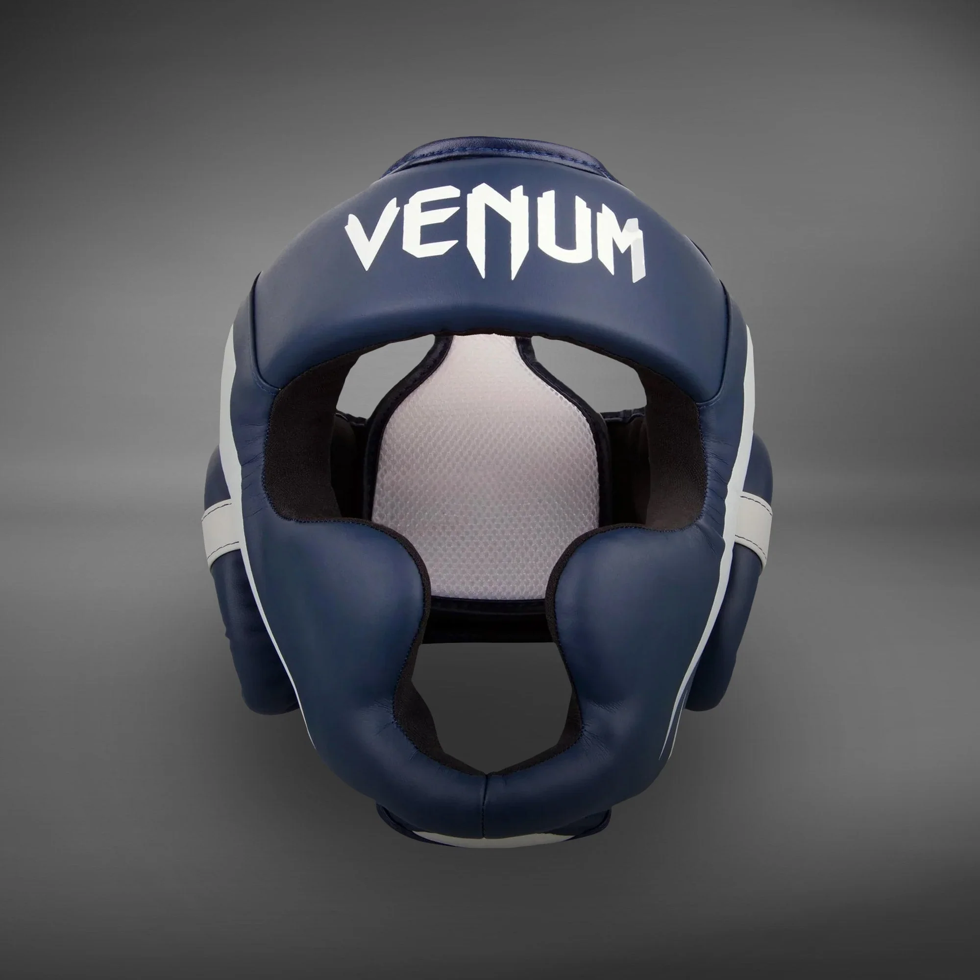 Venum Elite Headgear - White/Navy Blue - Image 2