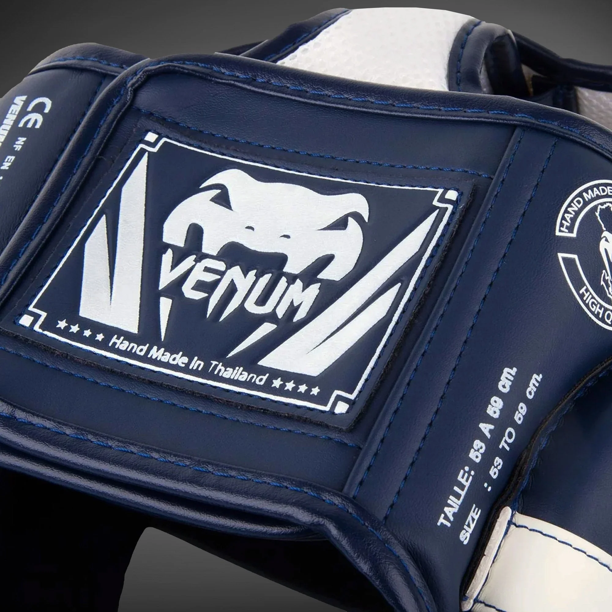 Venum Elite Headgear - White/Navy Blue - Image 6