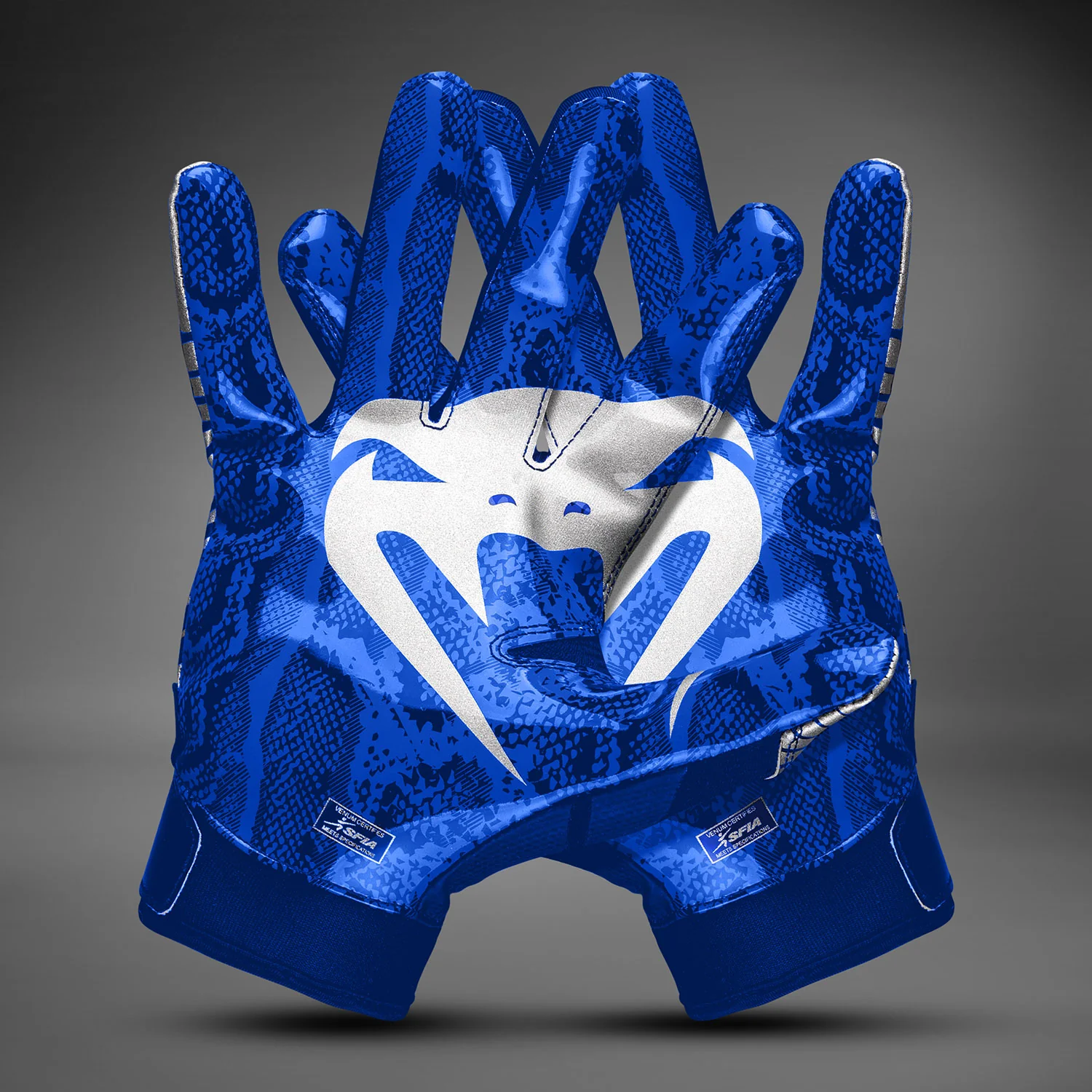 Venum Elite Personalized Football Gloves - Royal Blue/Silver - Image 6