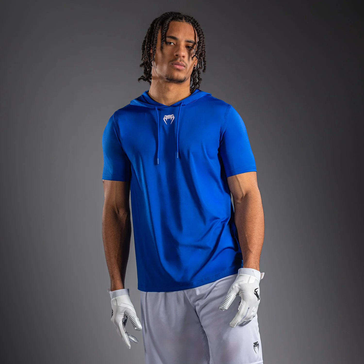 Venum Elite Personalized Short Sleeve Dry-Tech Hoodie - Royal Blue - Image 2