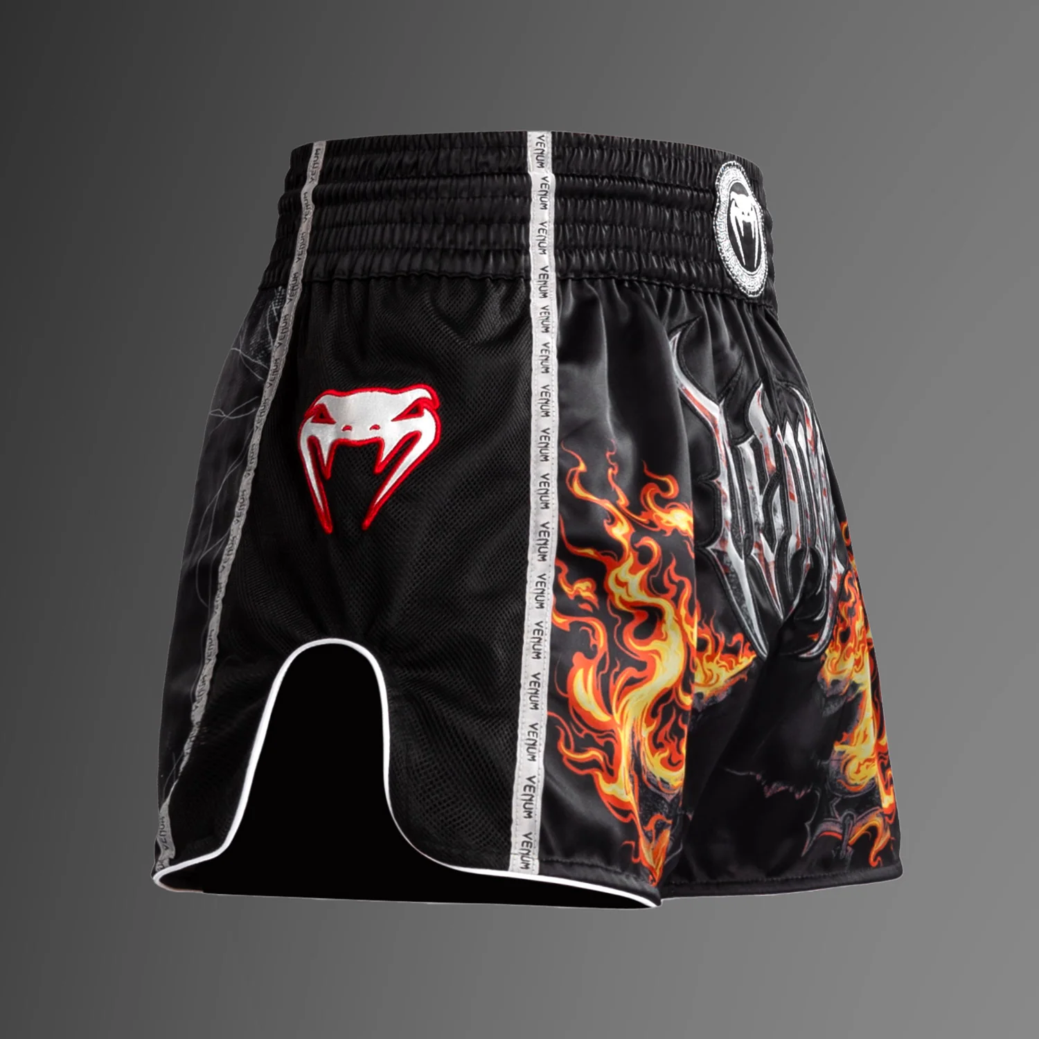 Venum Gladiator 5.0 Muay Thai Shorts - Black/Neon Orange - Image 3