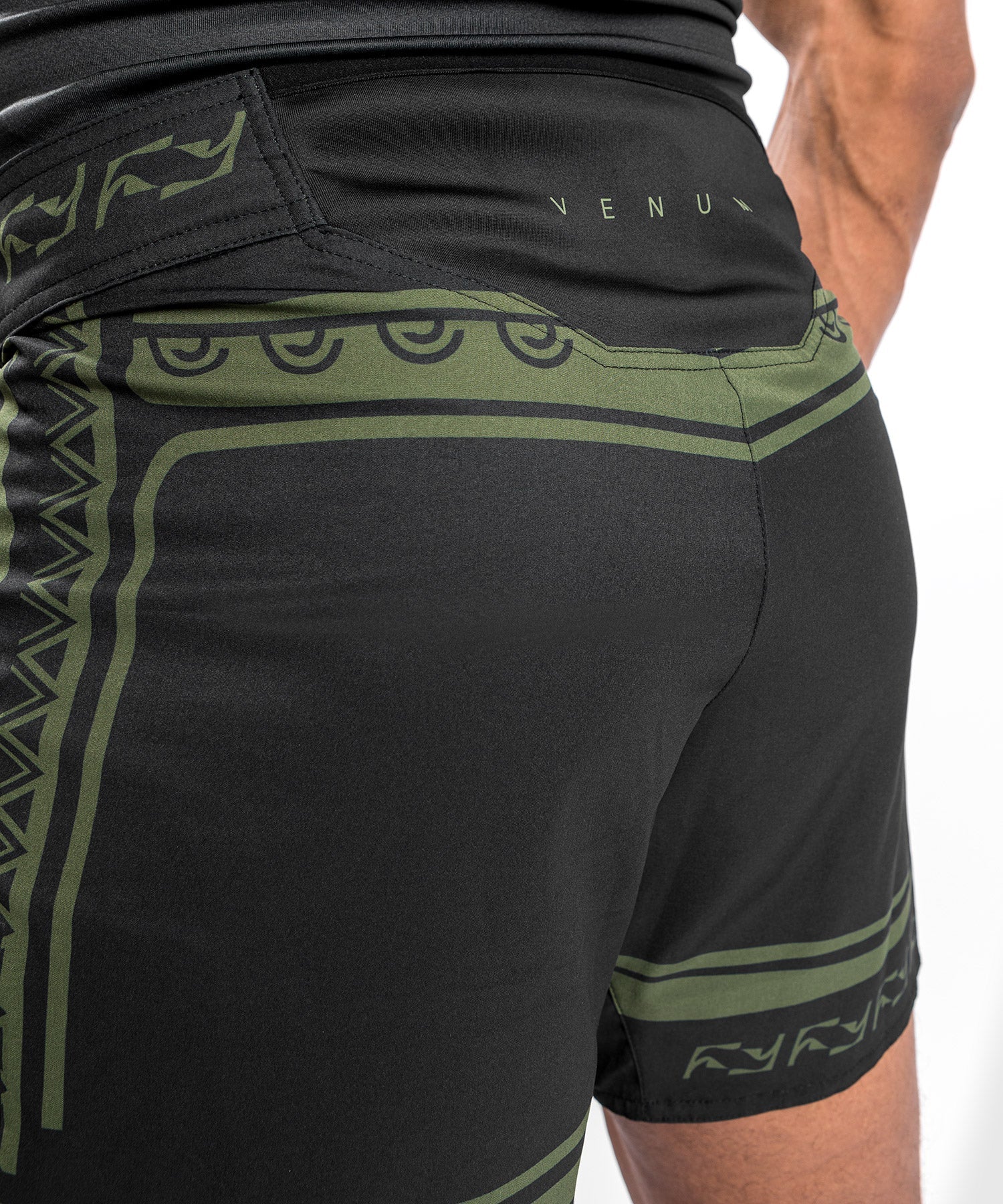 Venum Nakahi Fightshort - Black/Khaki - Image 6