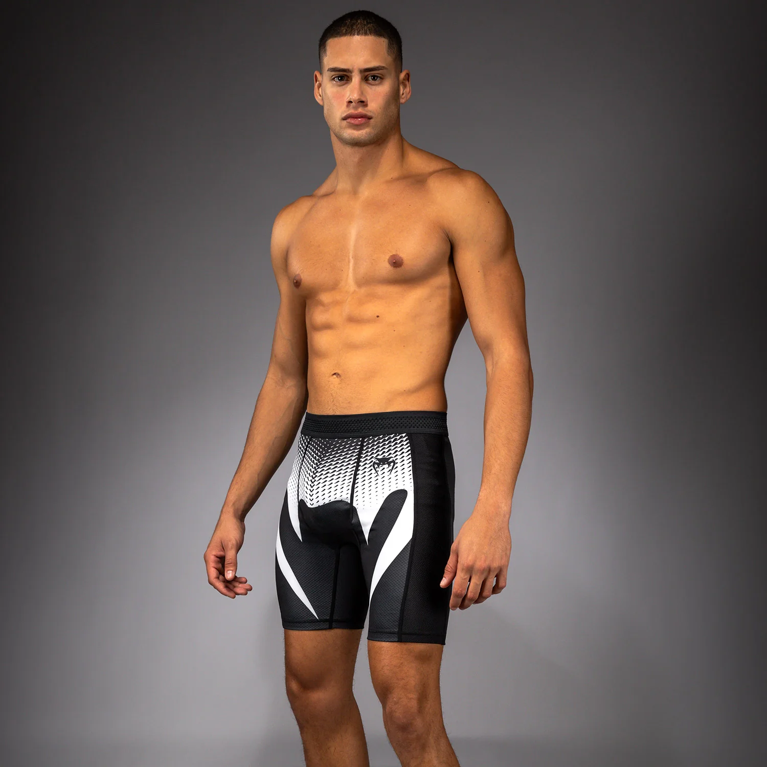 Venum No Gi Vale Tudo Shorts - Black/White - Image 7