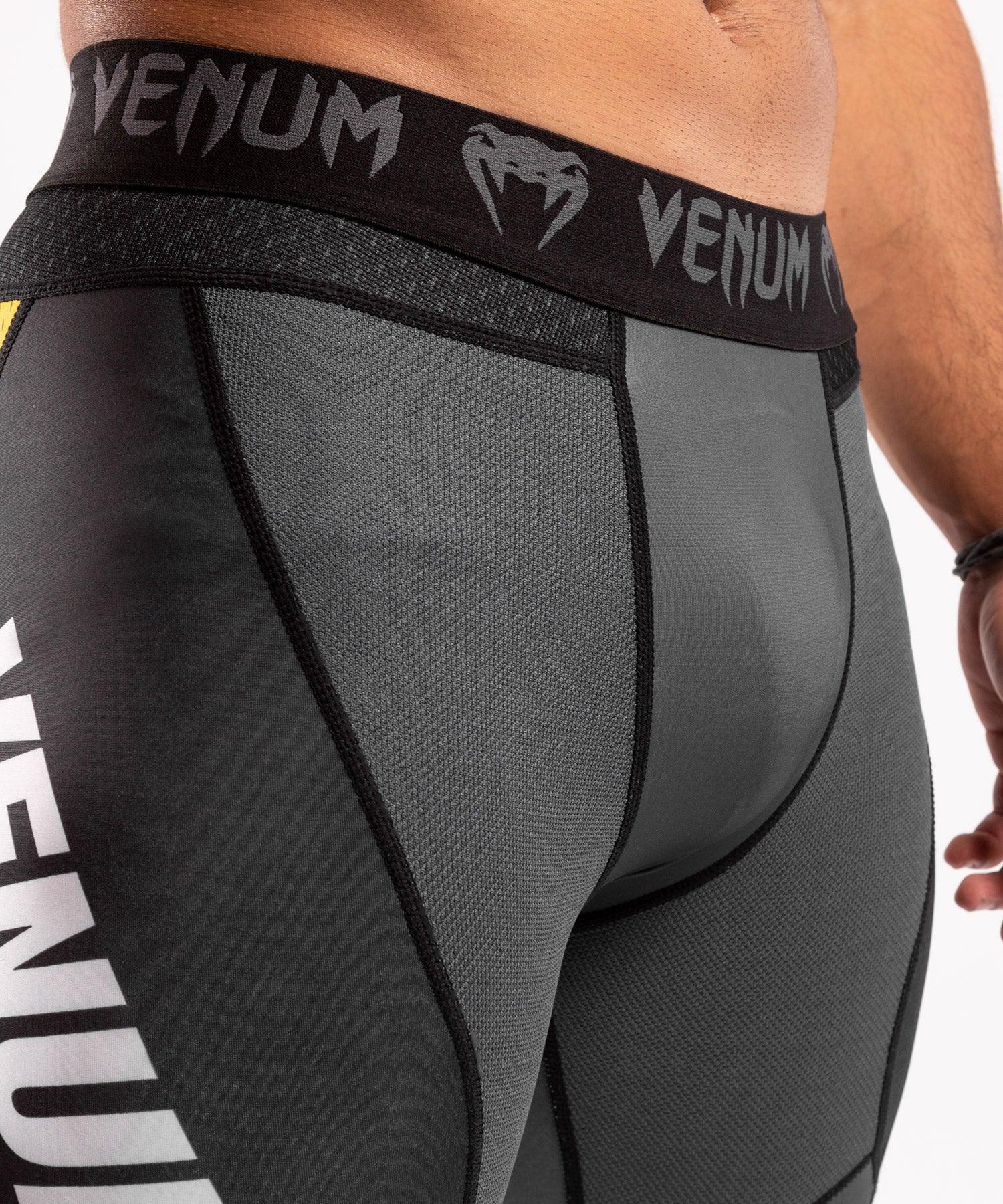 Venum ONE FC Impact Compresssion Tights - Grey/Yellow - Image 6
