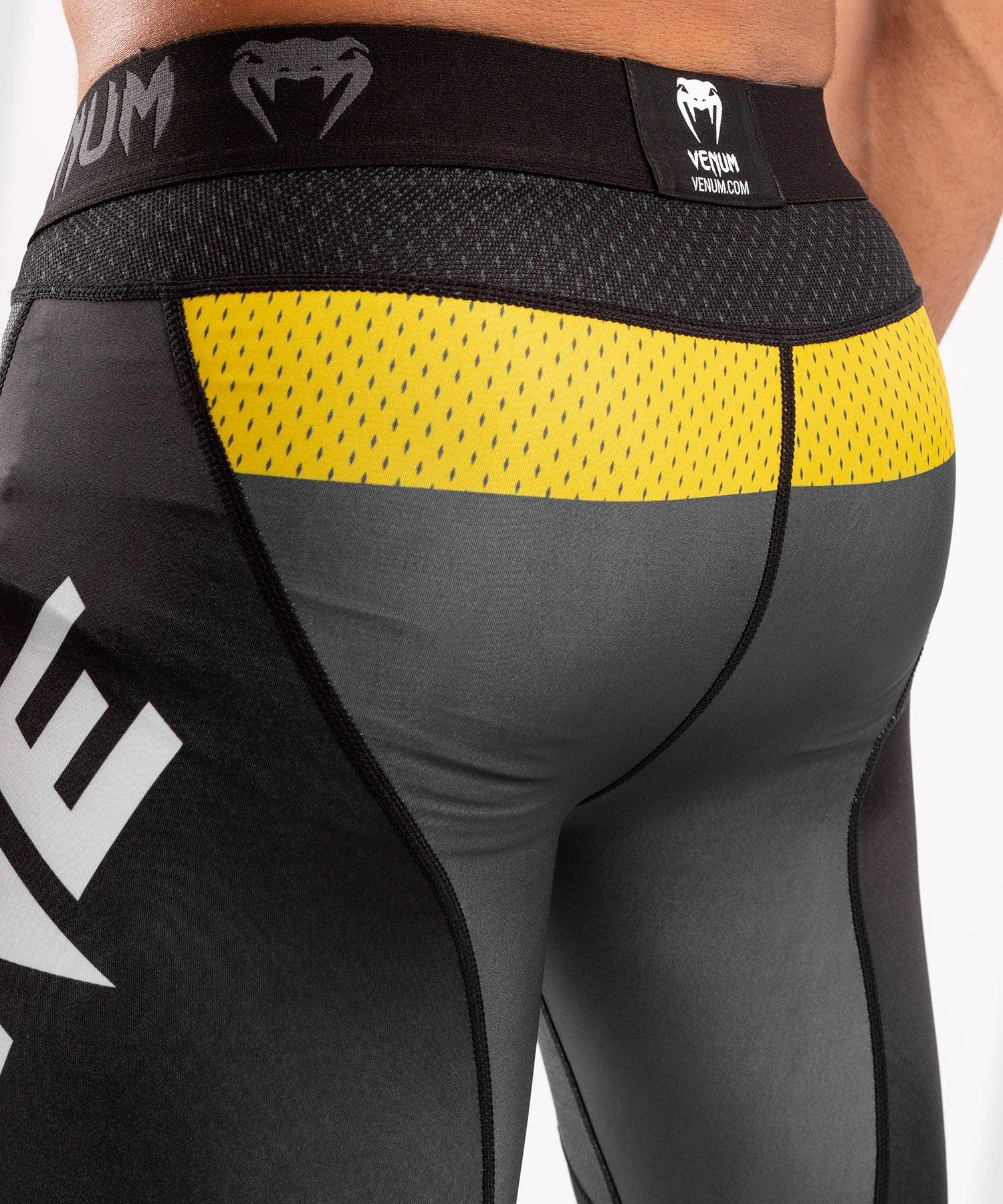 Venum ONE FC Impact Compresssion Tights - Grey/Yellow - Image 7