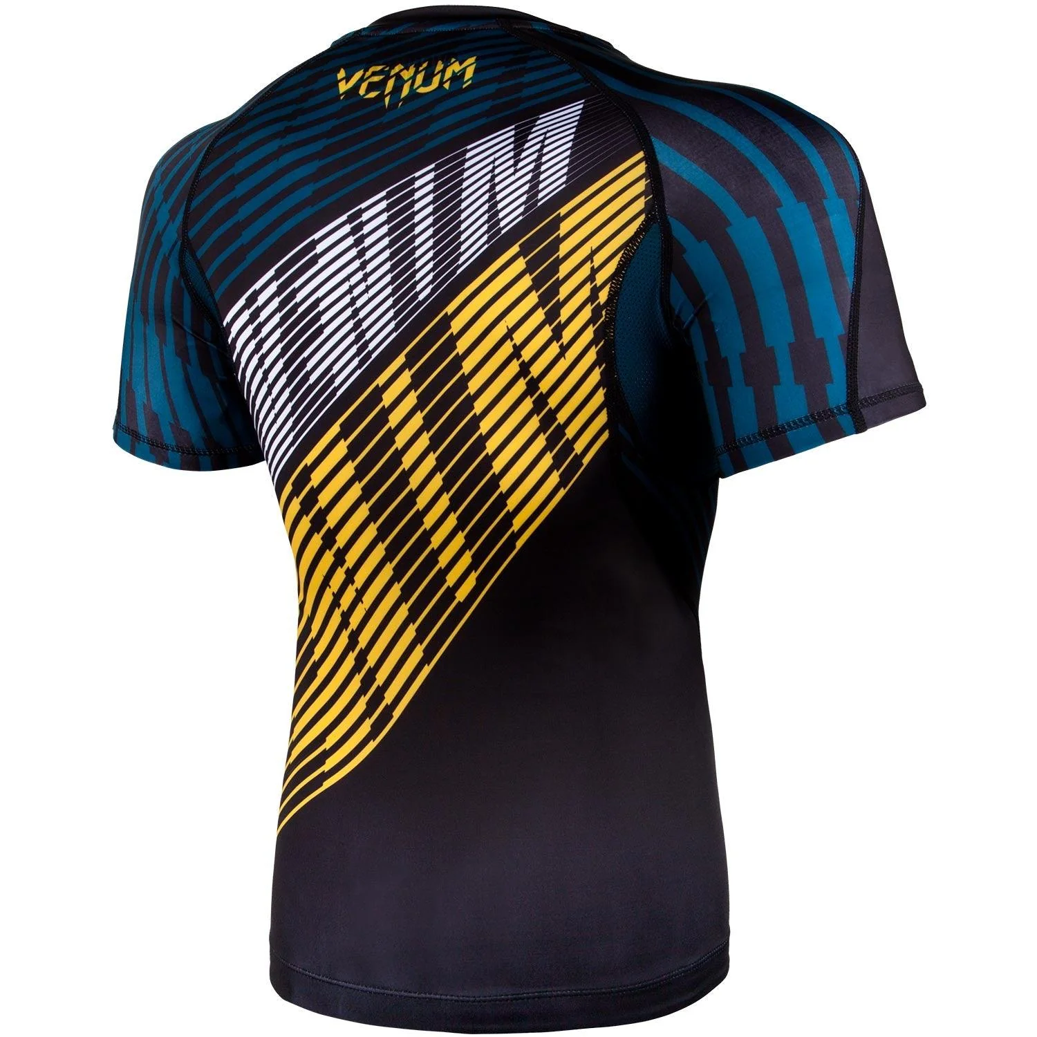 Venum Plasma Rashguard - Short Sleeves - Black/Yellow - Image 4