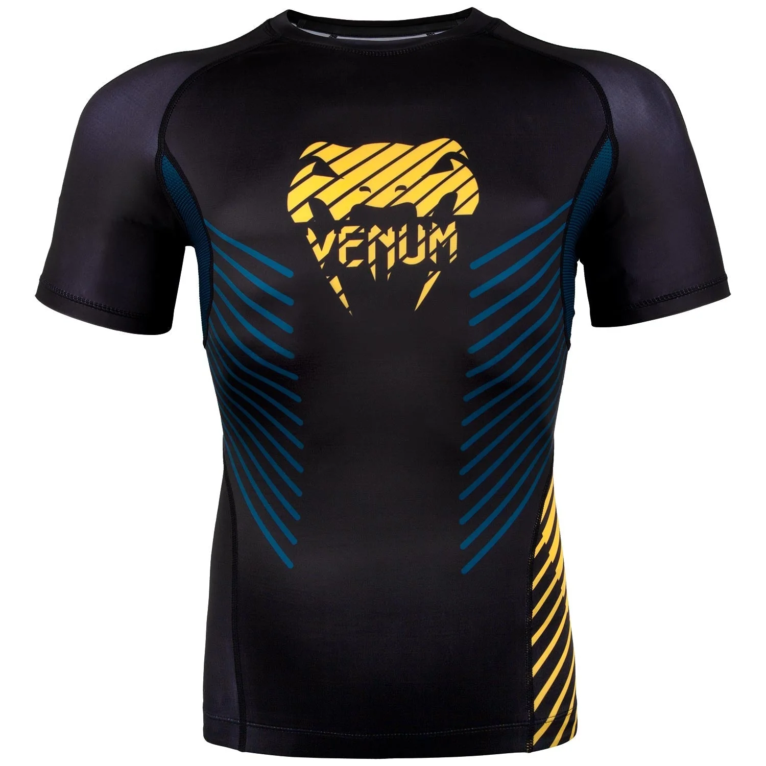 Venum Plasma Rashguard - Short Sleeves - Black/Yellow - Image 9