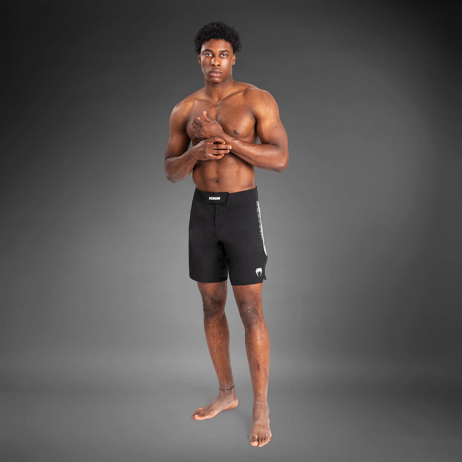 Venum Tempest Men's Fight Shorts - Black/Grey - Image 6
