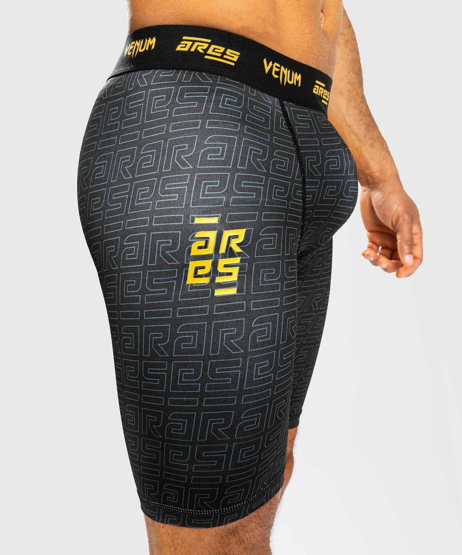 Venum x Ares Men’s Vale Tudo Shorts - Black/Gold - Image 2