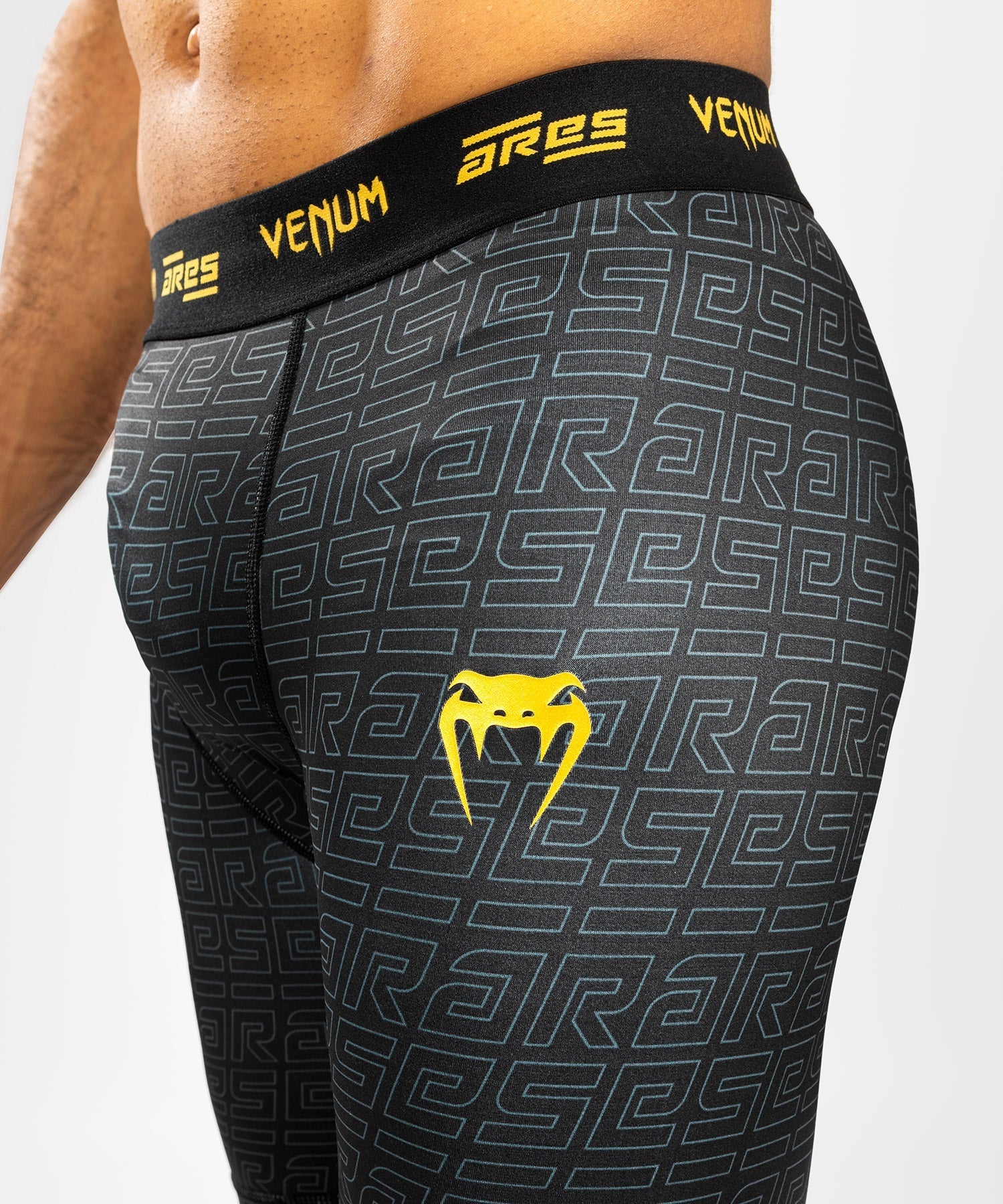 Venum x Ares Men’s Vale Tudo Shorts - Black/Gold - Image 3