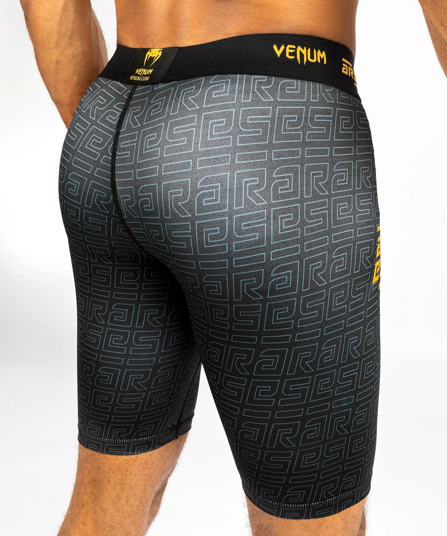 Venum x Ares Men’s Vale Tudo Shorts - Black/Gold - Image 4