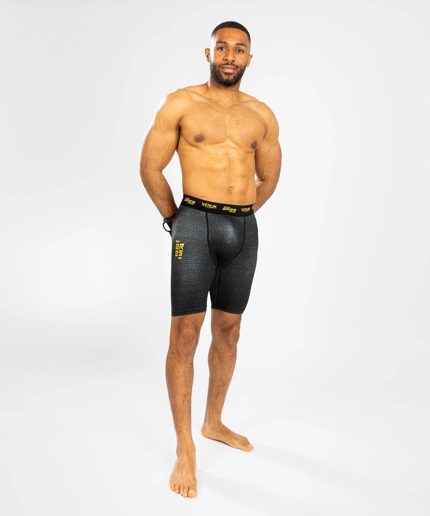 Venum x Ares Men’s Vale Tudo Shorts - Black/Gold - Image 5