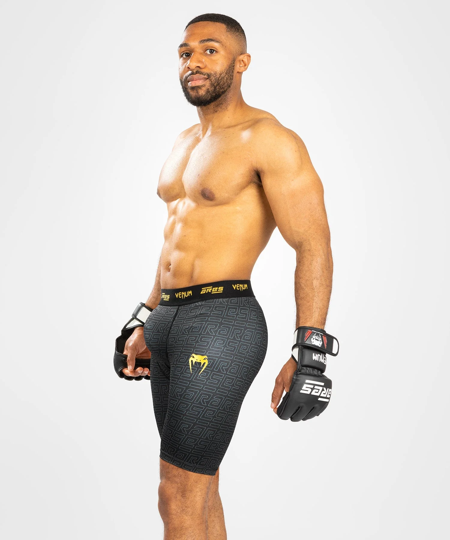Venum x Ares Men’s Vale Tudo Shorts - Black/Gold - Image 7