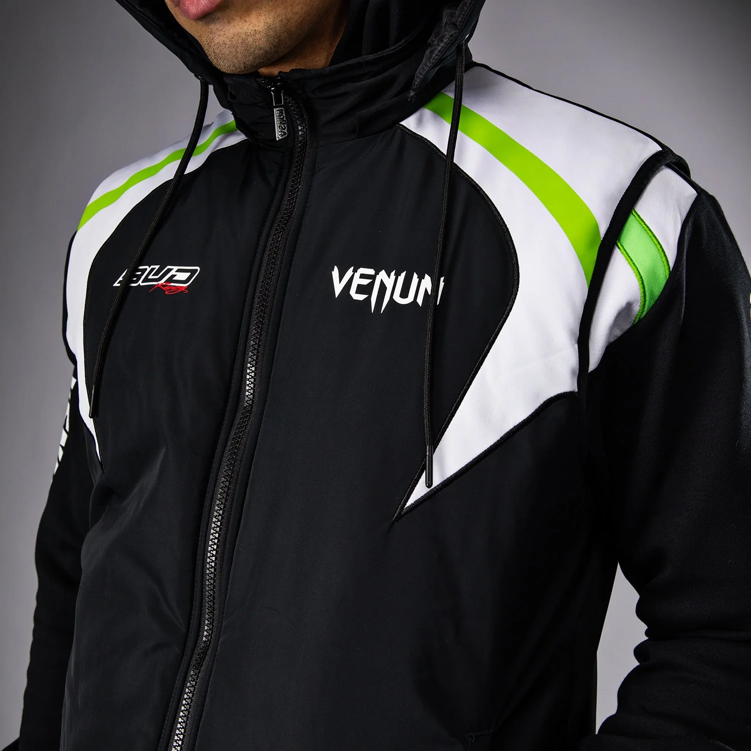 Venum x Bud Racing Down Vest - Black/White/Lime Green - Image 6