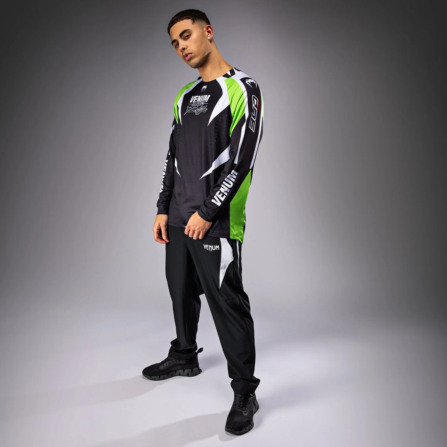 Venum x Bud Racing Men’s Dry-Tech T-Shirt - Black/White/Lime Green - Image 4
