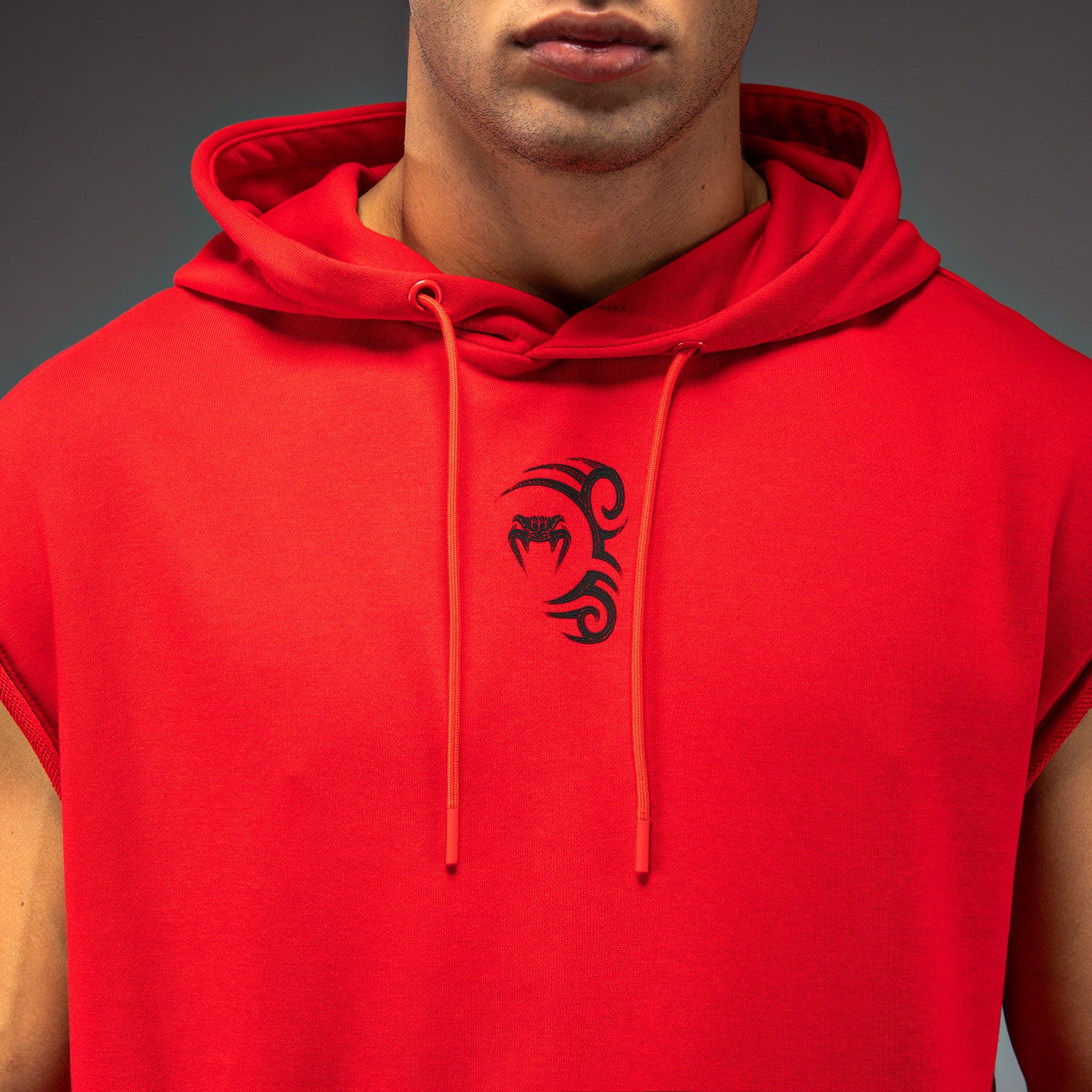 Venum x Mike Tyson Tiger Sleeveless Hoodie - Intense Red/Deep Black - Image 4