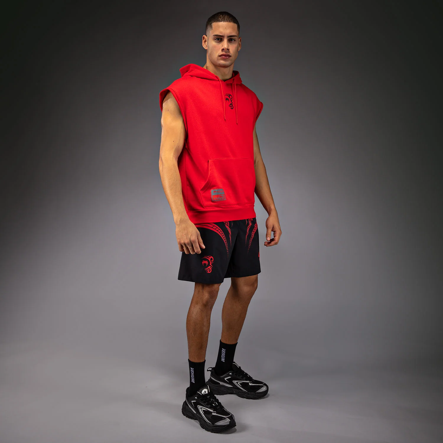 Venum x Mike Tyson Tiger Sleeveless Hoodie - Intense Red/Deep Black - Image 7