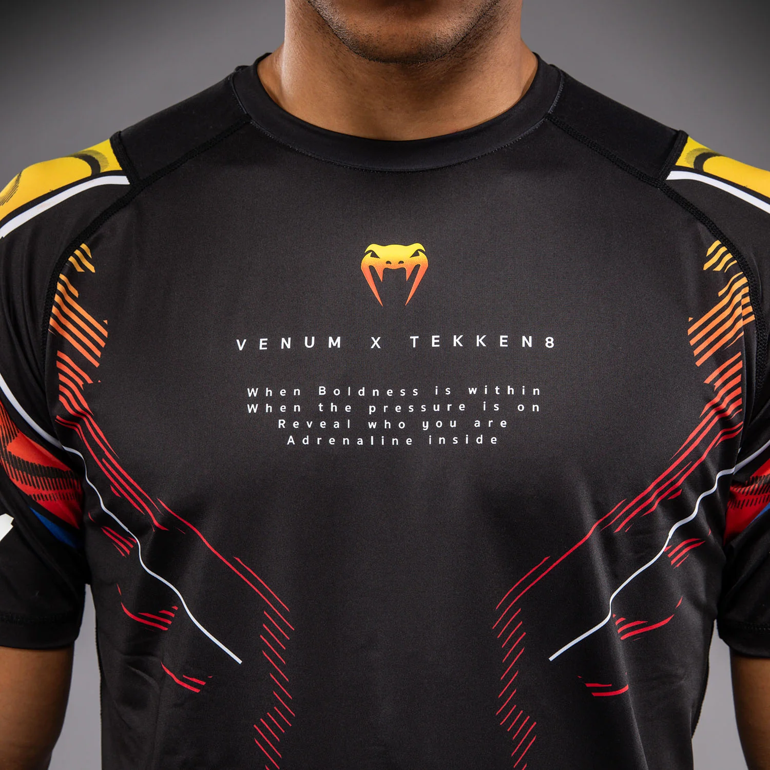 Venum x TEKKEN 8 Dry-Tech T-Shirt Yoshimitsu - Black/Orange - Image 4