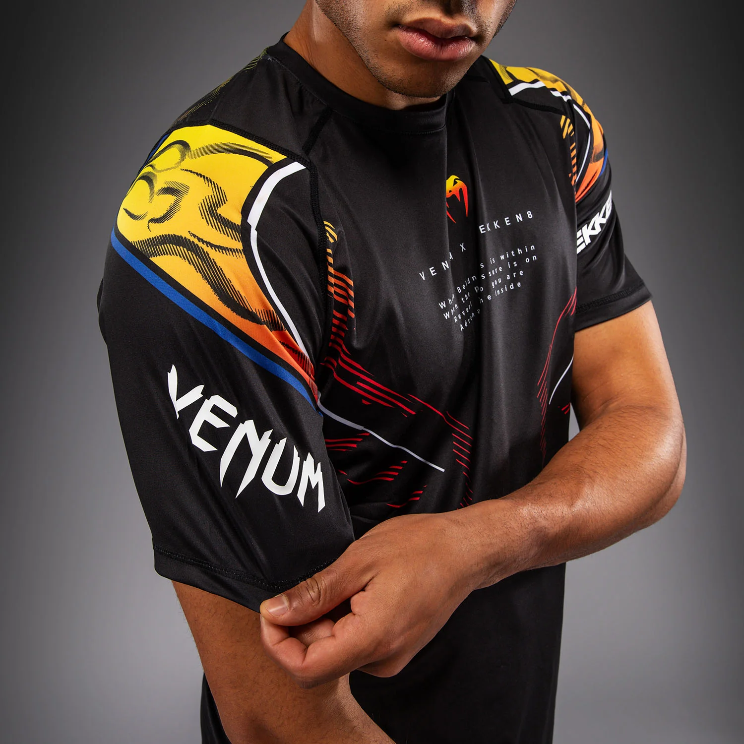 Venum x TEKKEN 8 Dry-Tech T-Shirt Yoshimitsu - Black/Orange - Image 5