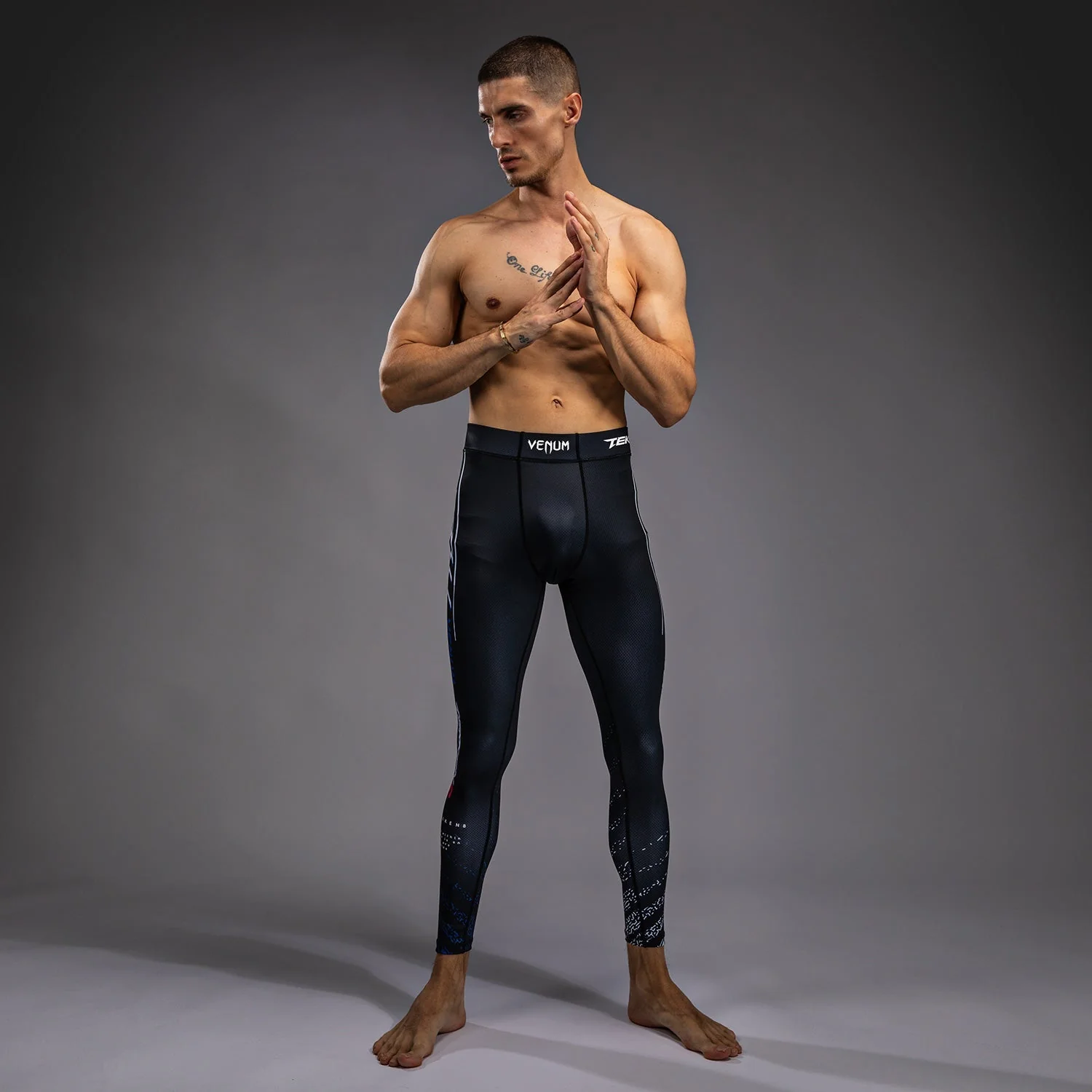 Venum x TEKKEN 8 - Jin Kazama Spats - Blue/Black/White - Image 2