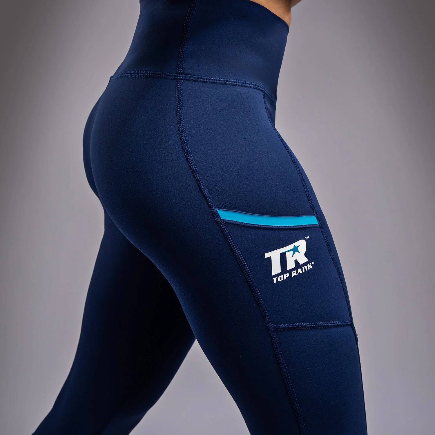 Venum x Top Rank Original Women's 7/8 Leggings - Navy Blue - Image 7