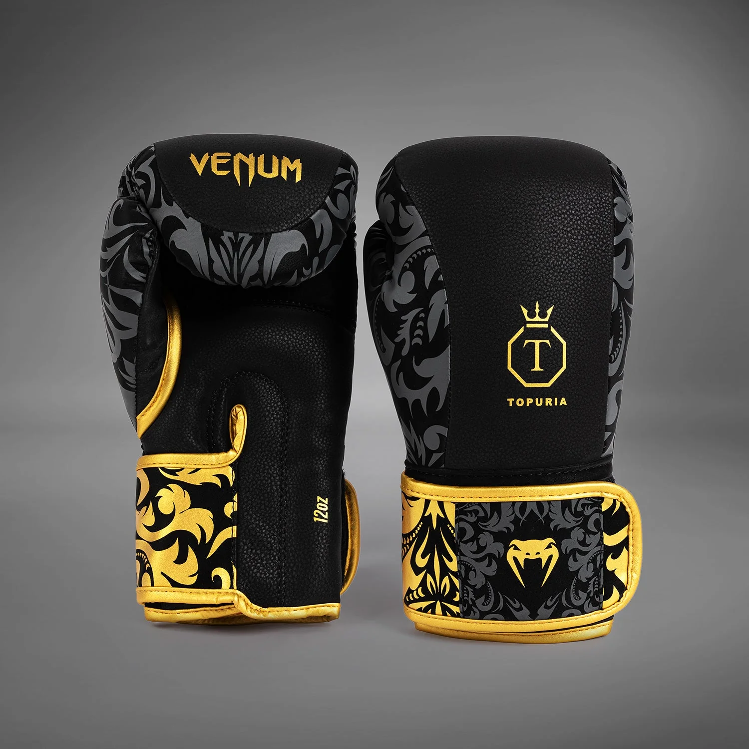 Venum x Topuria Unmatched Edition Boxing Gloves - Black/Gold - Image 2
