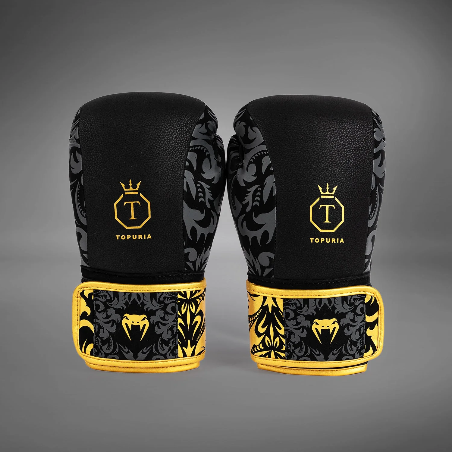 Venum x Topuria Unmatched Edition Boxing Gloves - Black/Gold - Image 4